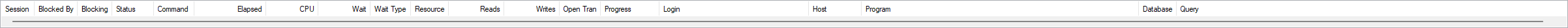 The active queries grid