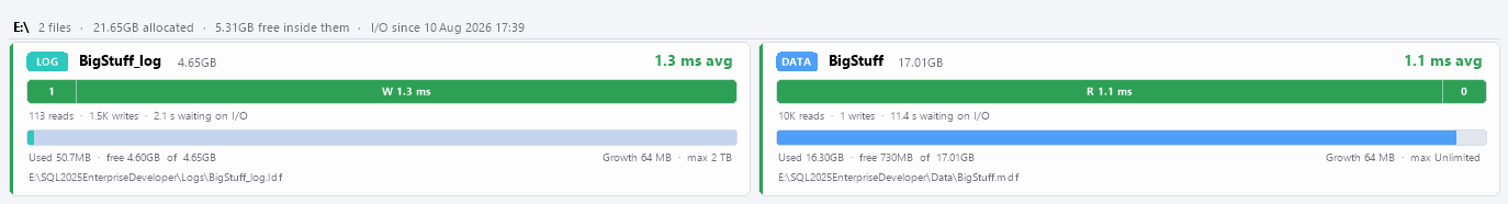 One card per database file