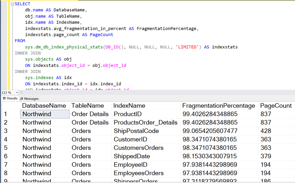 Fragmentation In SQL Server