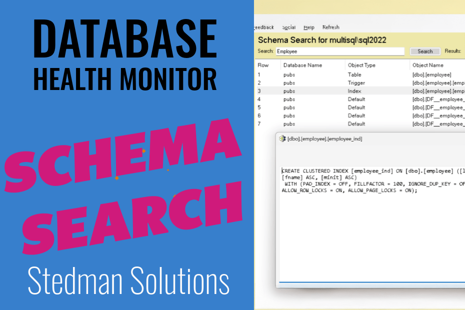 Exploring Schema Search in Database Health Monitor